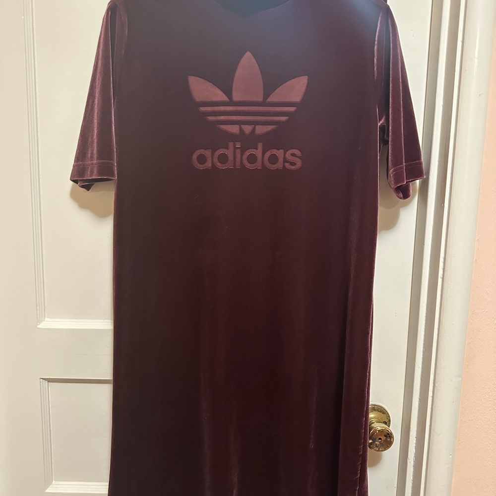 Adidas velvet shirt dress